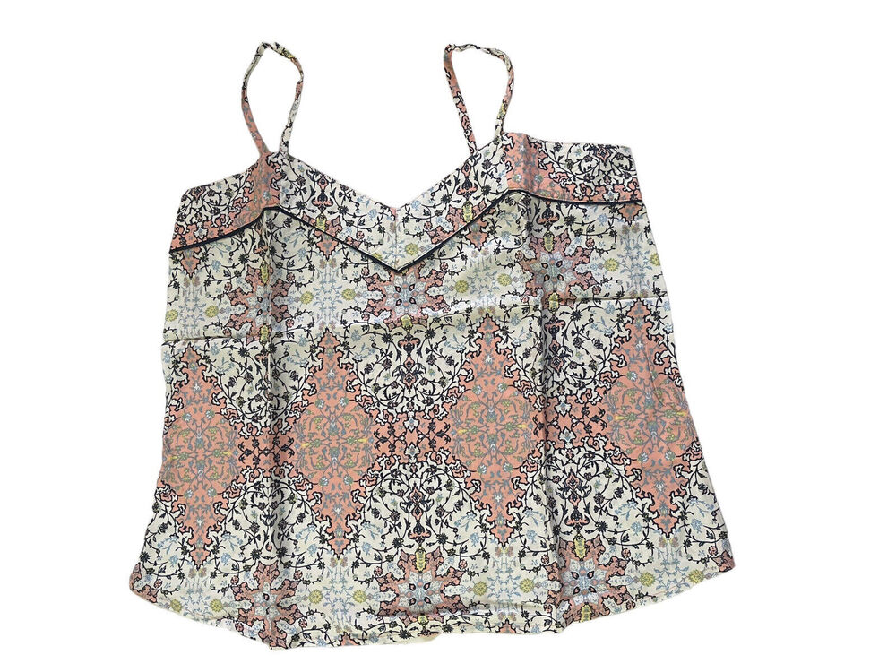 NWT PJ Salvage Large Peach Blue Floral Cami Lounge Pajama Top #7350